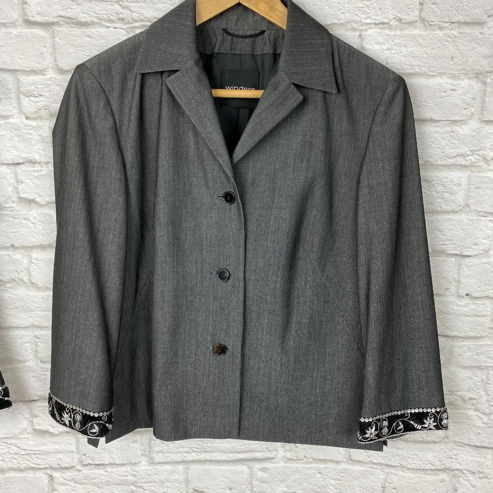 Windsor Set Top and Jacket in Grey/Black Sequined - Picture 6 of 8